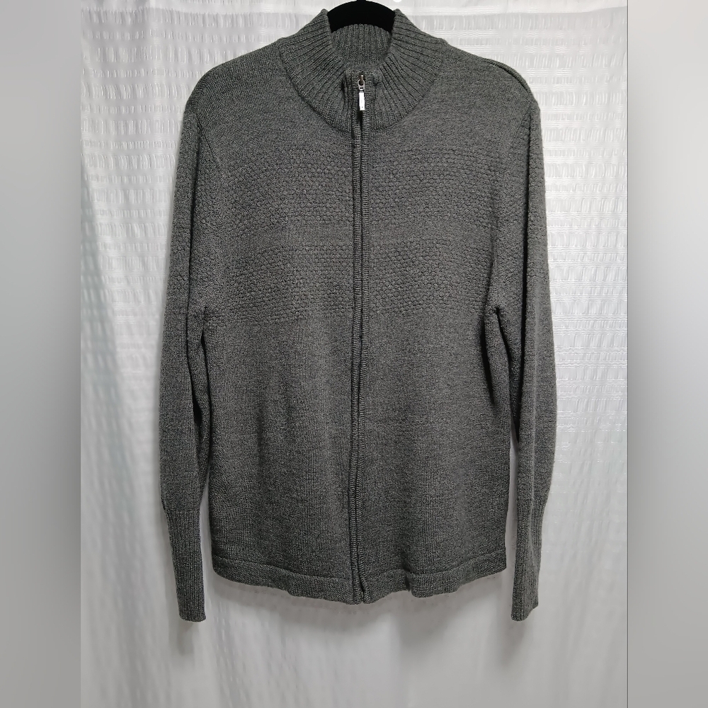Jones New York 💯 Merino Wool  Ladies Full Zip Sweater.  Size L